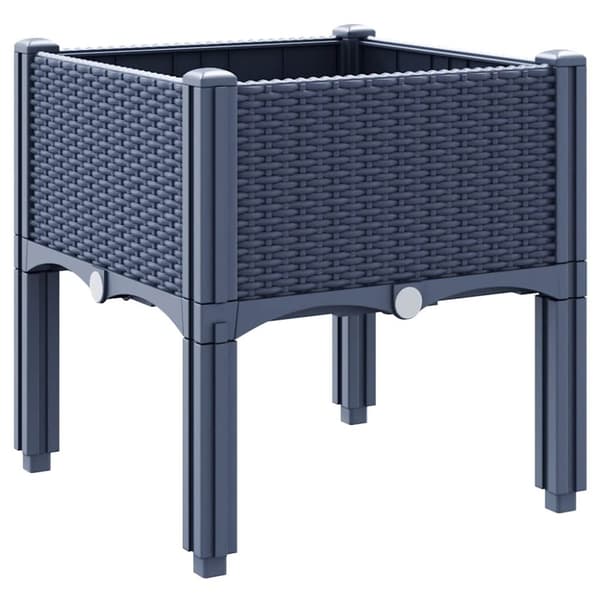vidaXL plantekasse med ben 40x40x42 cm PP grå