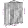 Miniatyrbilde 6 av 6: vidaXL Gabionkurver buede 18 stk 200x50x220/240 cm galvanisert jern