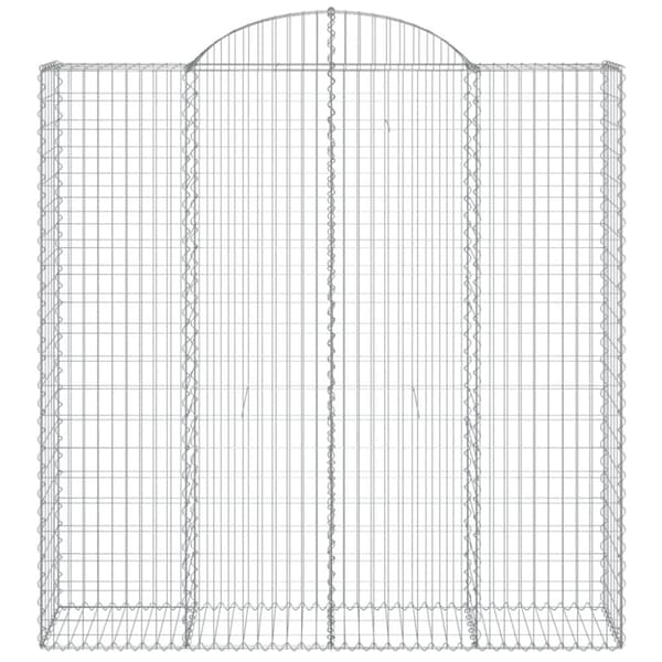 vidaXL buede gabionkurve 13 stk. 200x50x200/220 cm galvaniseret jern