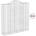 Miniatyrbillede 2 af 6: vidaXL buede gabionkurve 13 stk. 200x50x200/220 cm galvaniseret jern
