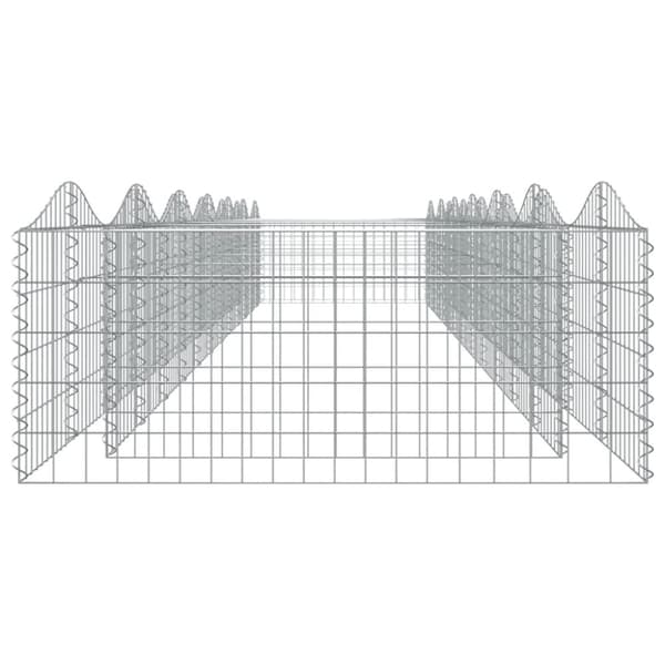 vidaXL Buet gabion høybed 600x100x50 cm galvanisert jern