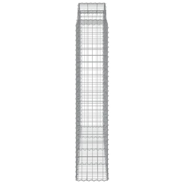 vidaXL buede gabionkurve 15 stk. 200x50x200/220 cm galvaniseret jern