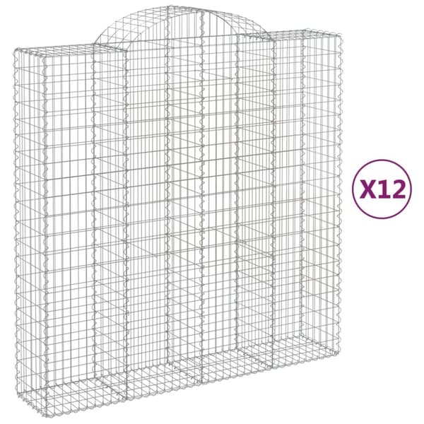 vidaXL Kaarevat kivikorit 12 kpl 200x50x200/220 cm galvanoitu rauta