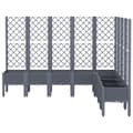 Miniatyrbillede 3 af 9: vidaXL plantekasse med espalier 200x160x142 cm PP grå