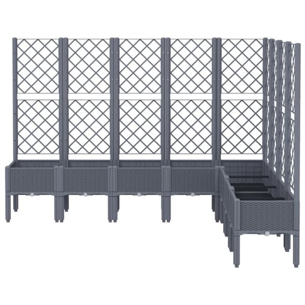 vidaXL plantekasse med espalier 200x160x142 cm PP grå
