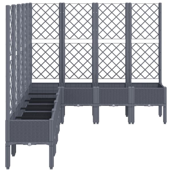 vidaXL plantekasse med espalier 200x160x142 cm PP grå