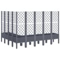 Miniatyrbillede 5 af 9: vidaXL plantekasse med espalier 200x160x142 cm PP grå