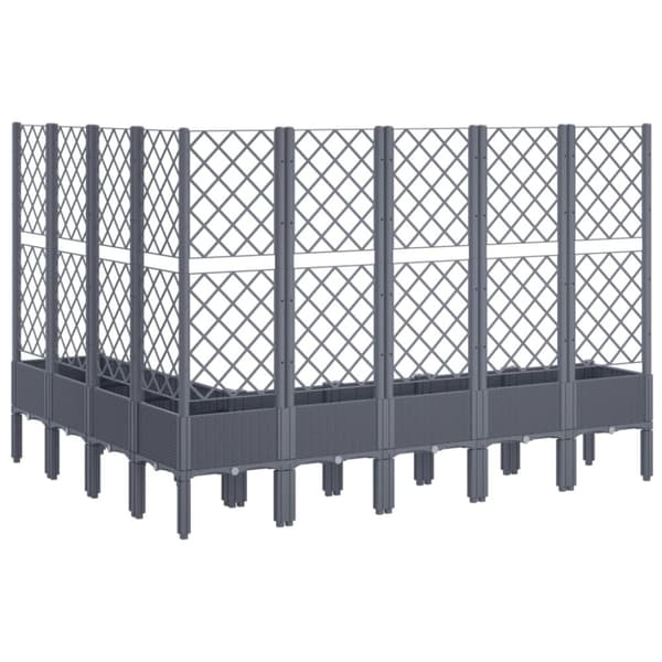 vidaXL plantekasse med espalier 200x160x142 cm PP grå