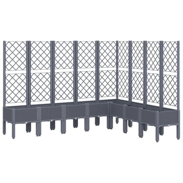 vidaXL plantekasse med espalier 200x160x142 cm PP grå