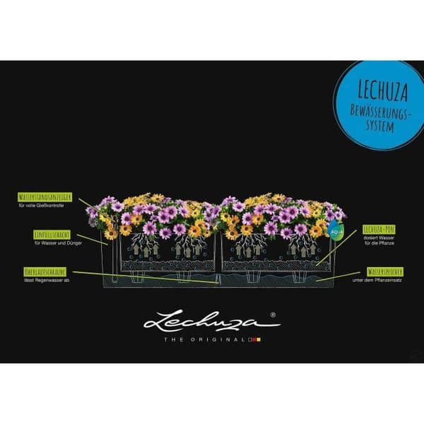 LECHUZA Balconera Steel 80 blomkruka, satin pärlgrå