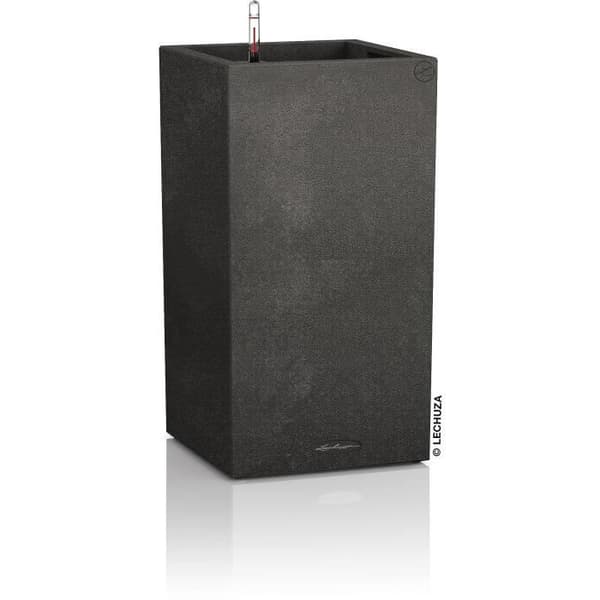 LECHUZA Jardiniere CANTO Stone 40 High ALL-IN-ONE Grafitsvart 443321