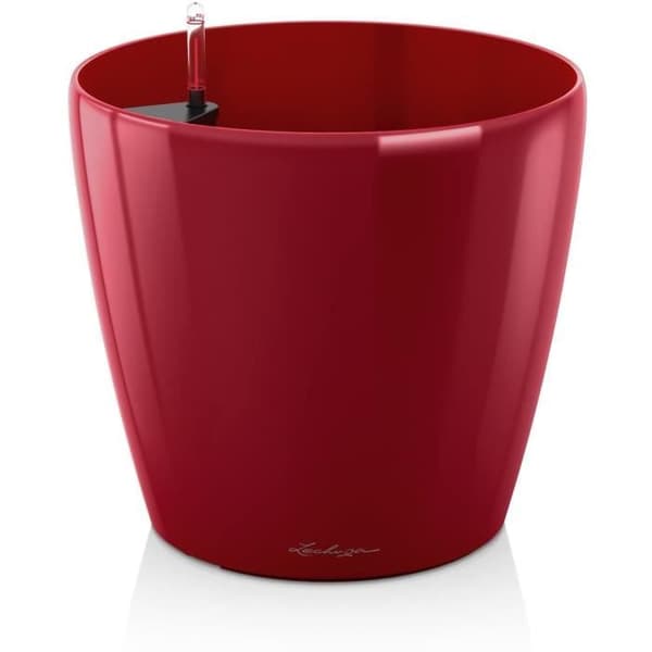 LECHUZA Classico Premium 60 blomkruka - komplett set, glänsande scharlakansröd
