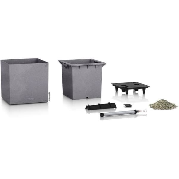 LECHUZA Jardiniere Canto Color Square 40 ALL-IN-ONE Grå 13720