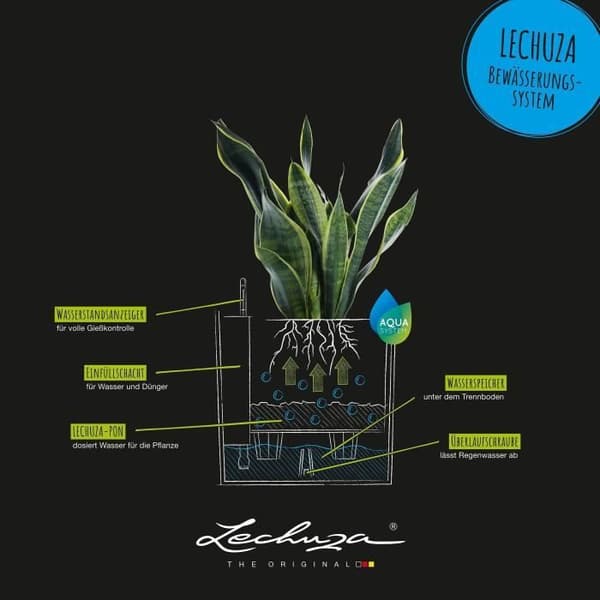 LECHUZA Cube Cottage 50 blomkruka - komplett kit, vit - Plast - 14 L - 49 x 49 x 49,5 cm