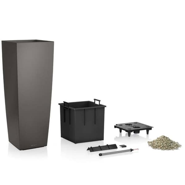 LECHUZA Jardiniere Cubico Alto 40 ALL-IN-ONE Charcoal 18233
