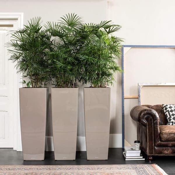 LECHUZA Jardiniere Cubico Alto 40 ALL-IN-ONE Brilliant Taupe 18234