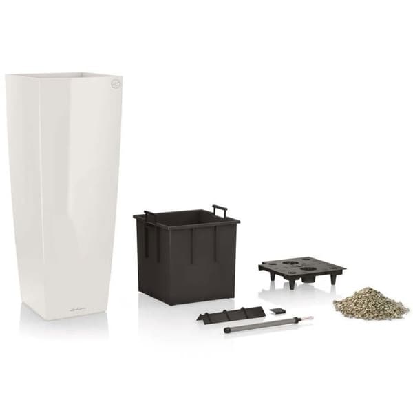 LECHUZA Jardiniere Cubico Alto 40 ALL-IN-ONE Blank vit 18230