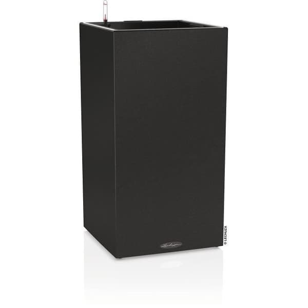 LECHUZA Canto Stone Column 40 blomkruka - komplett LED-kit, grafitsvart