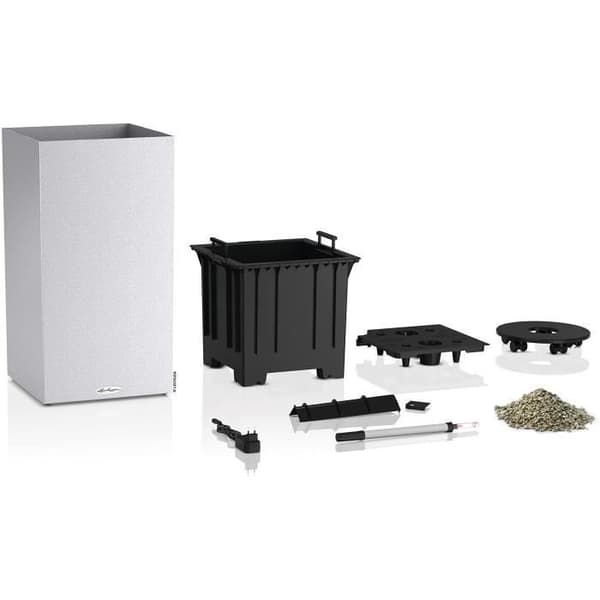 LECHUZA Canto Stone Column 40 blomkruka - LED komplett kit, kvartsvit