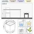 Miniatyrbild 2 av 5: LECHUZA Cube Premium 40 blomkruka - komplett set, blank svart
