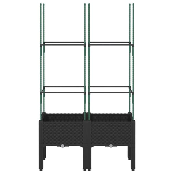 vidaXL Plantekasse med espalier svart 80x40x142,5 cm PP