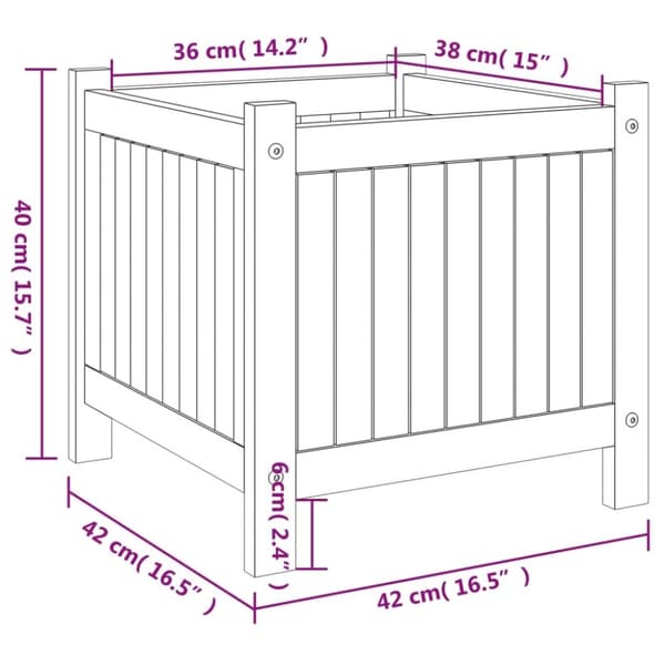 vidaXL plantekasse med for 42x42x40 cm massivt akacietræ