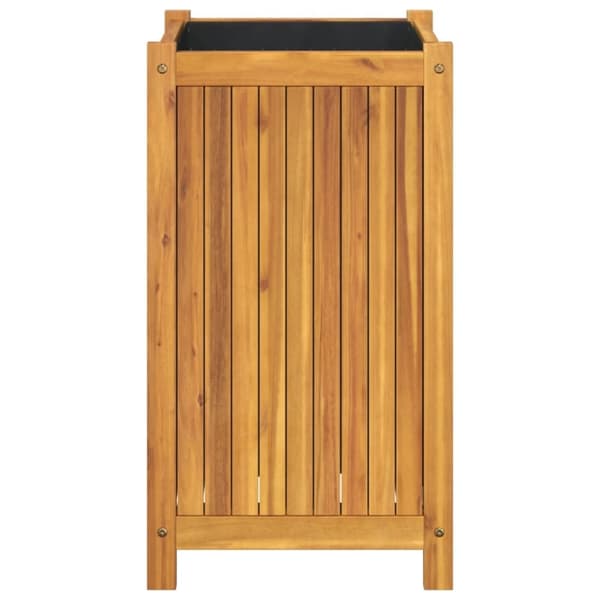 vidaXL Ulkokukkalaatikko vuorella 42x42x75 cm täysi akasiapuu