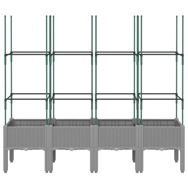 vidaXL plantekasse med espalier 160x40x142,5 cm PP lysegrå