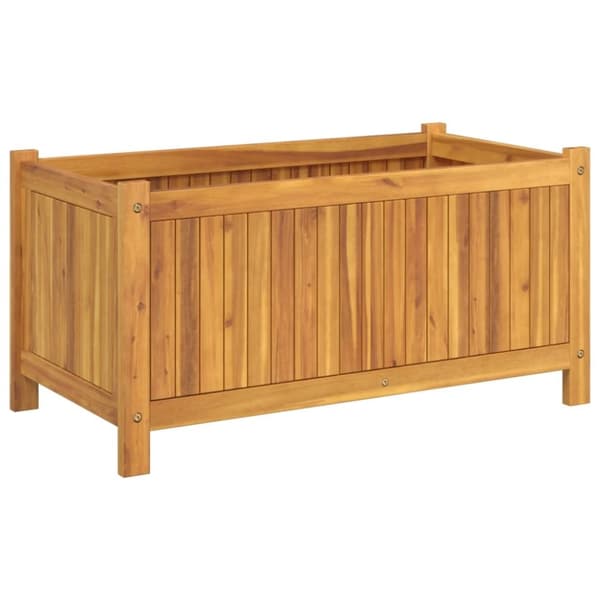 vidaXL Odlingslåda med foder 80x42x40 cm massivt akaciaträ