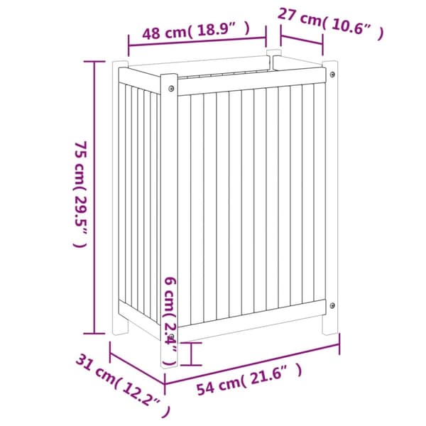 vidaXL plantekasse med for 54x31x75 cm massivt akacietræ