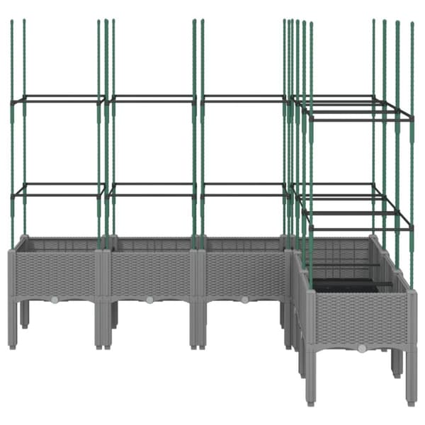 vidaXL Plantekasse med espalier lysegrå 160x120x142,5 cm PP
