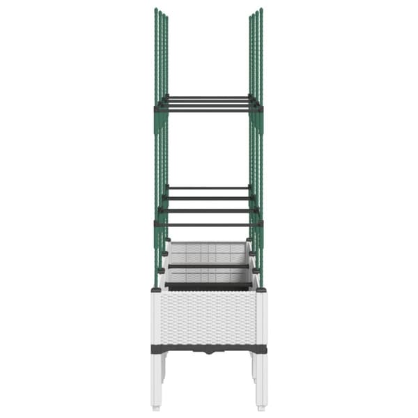 vidaXL plantekasse med espalier 120x40x142,5 cm PP hvid