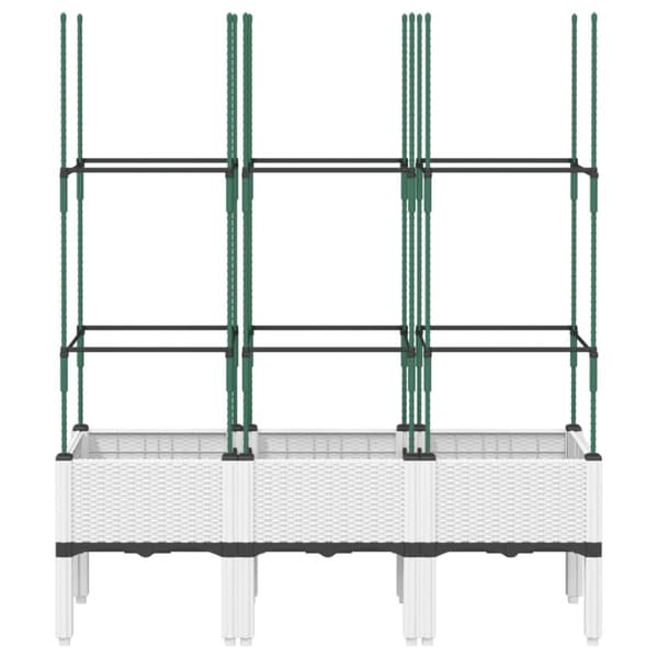 vidaXL plantekasse med espalier 120x40x142,5 cm PP hvid
