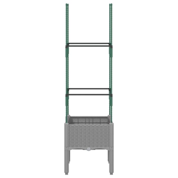 vidaXL plantekasse med espalier 40x40x142,5 cm PP lysegrå