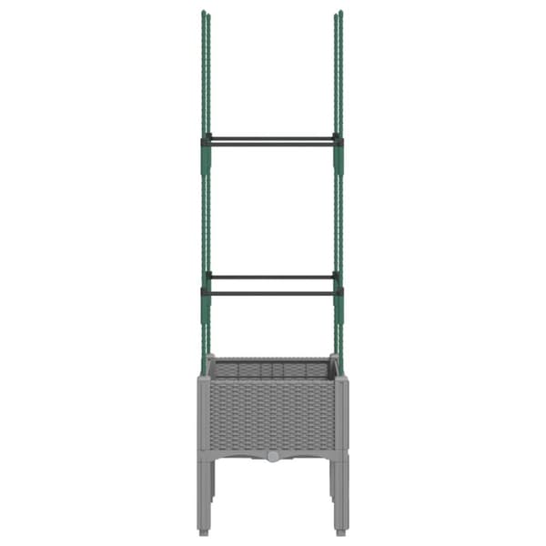 vidaXL plantekasse med espalier 40x40x142,5 cm PP lysegrå