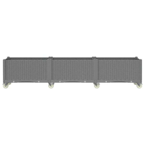 vidaXL plantekasse med hjul 240x50x54 cm PP lysegrå