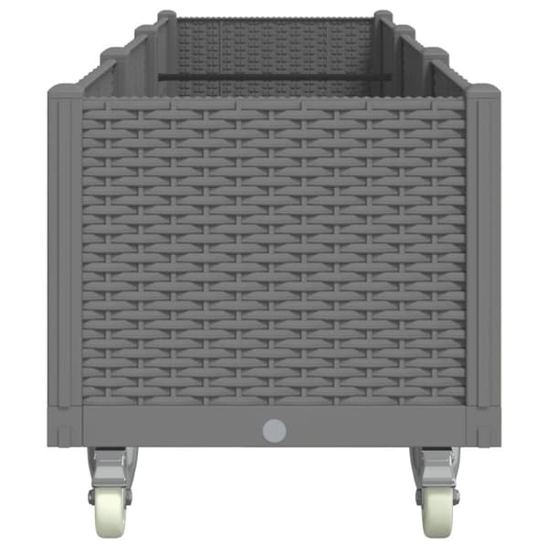 vidaXL plantekasse med hjul 240x50x54 cm PP lysegrå
