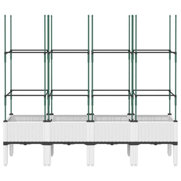 vidaXL plantekasse med espalier 160x40x142,5 cm PP hvid