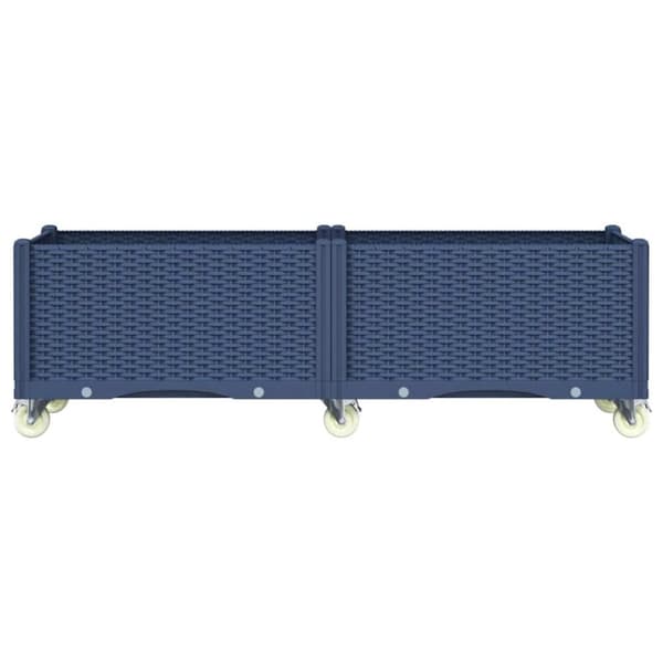 vidaXL plantekasse med hjul 160x50x54 cm PP grå