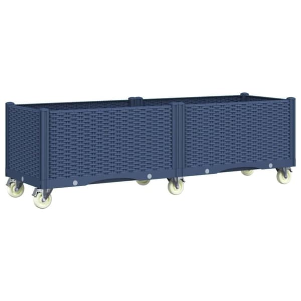 vidaXL plantekasse med hjul 160x50x54 cm PP grå