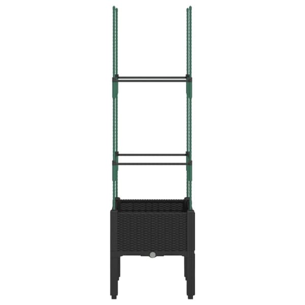 vidaXL plantekasse med espalier 40x40x142,5 cm PP sort