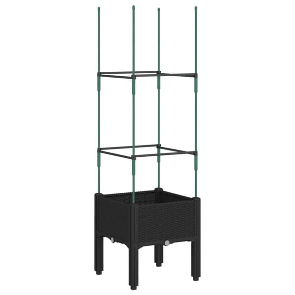 vidaXL plantekasse med espalier 40x40x142,5 cm PP sort