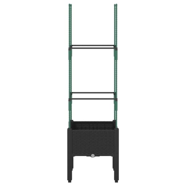 vidaXL plantekasse med espalier 40x40x142,5 cm PP sort