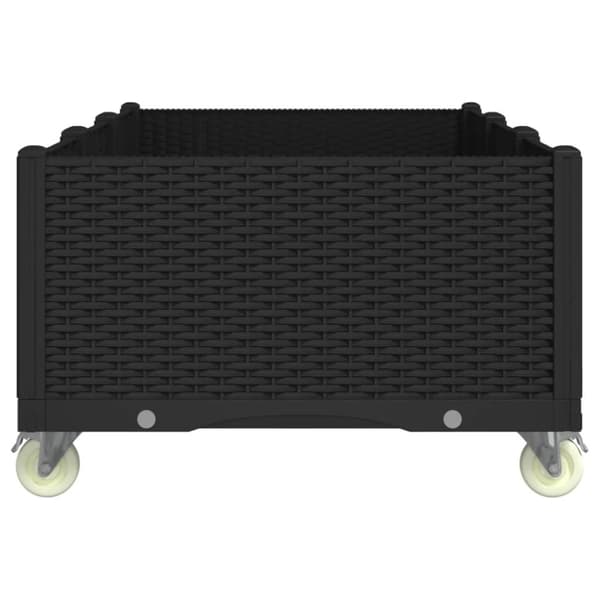 vidaXL plantekasse med hjul 150x80x54 cm PP sort