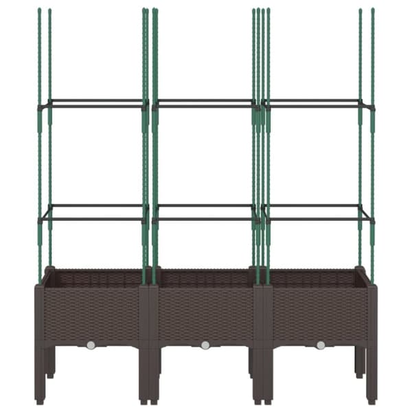 vidaXL plantekasse med espalier 120x40x142,5 cm PP brun