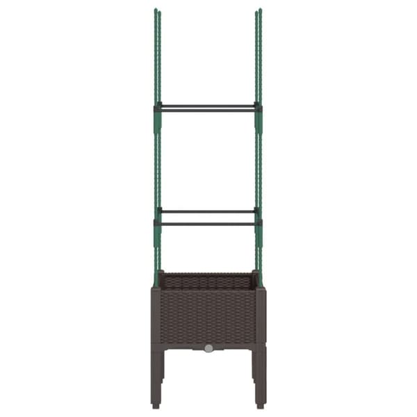 vidaXL Plantekasse med espalier brun 40x40x142,5 cm PP