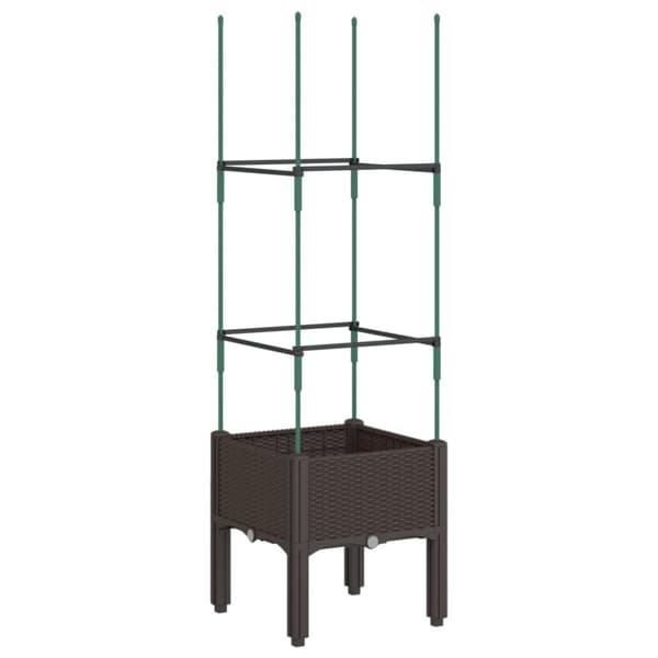 vidaXL Plantekasse med espalier brun 40x40x142,5 cm PP