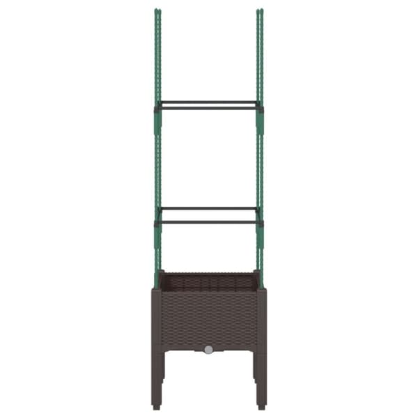 vidaXL Plantekasse med espalier brun 40x40x142,5 cm PP