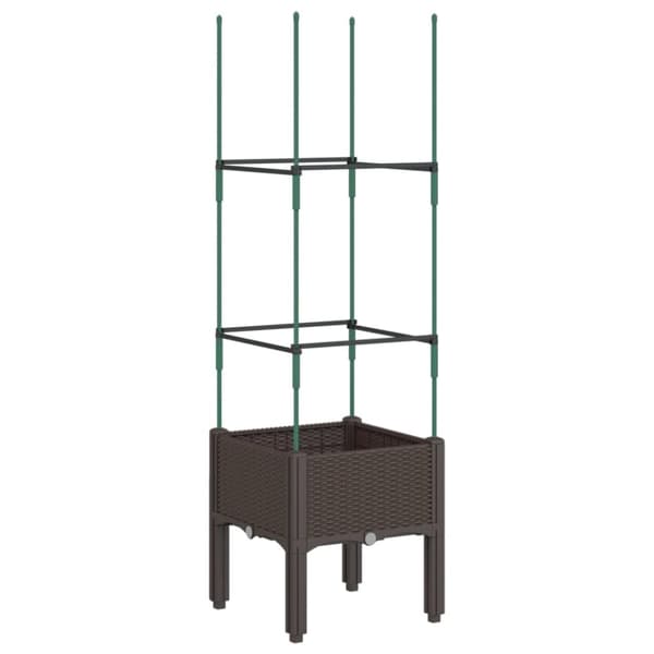 vidaXL Plantekasse med espalier brun 40x40x142,5 cm PP