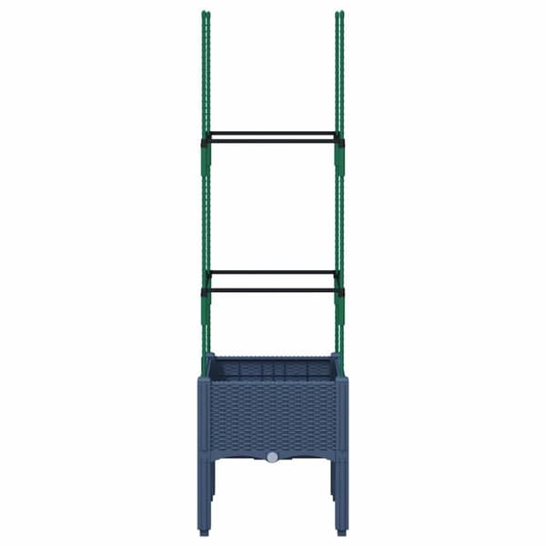 vidaXL plantekasse med espalier 40x40x142,5 cm PP grå